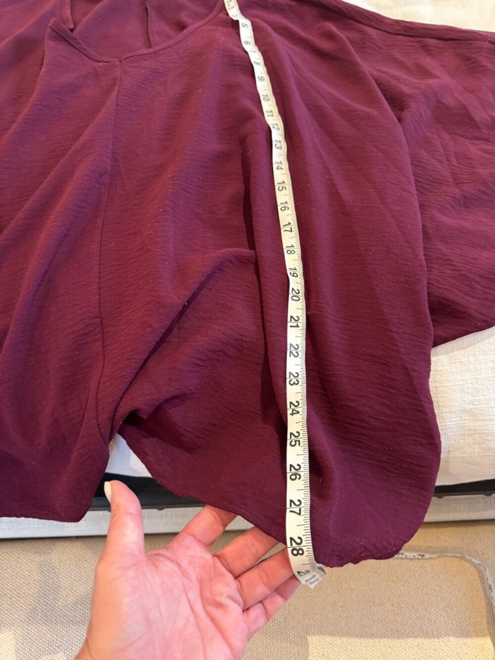 Cotton Bleu Oversized Batwing Top L Burgundy - Picture 5 of 6
